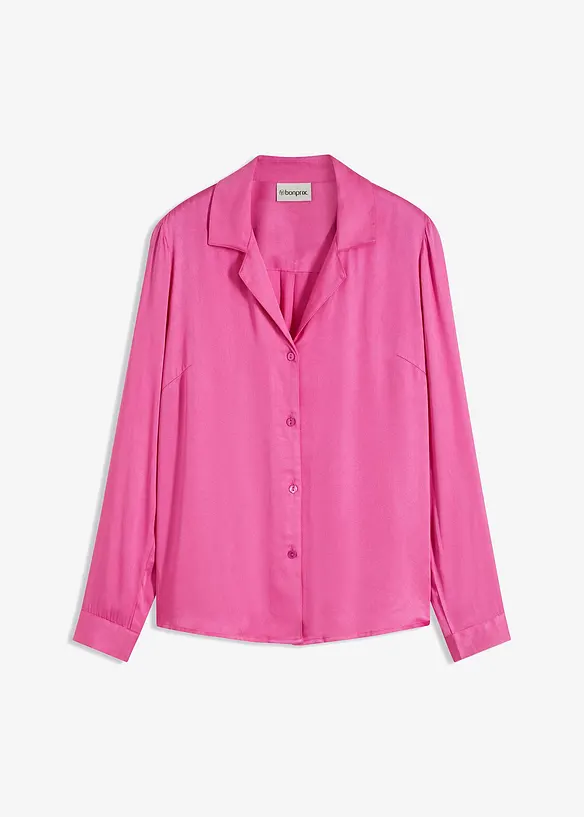 Camicetta in satin di viscosa con collo a revers, bonprix