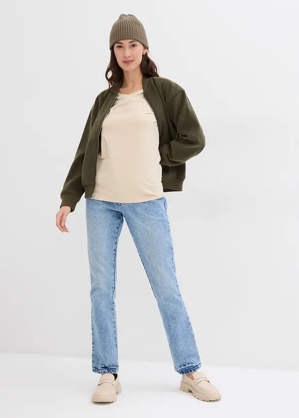 Jeans straight, a vita media, bonprix