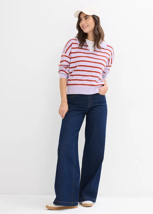 Maglia a righe in misto viscosa, bonprix