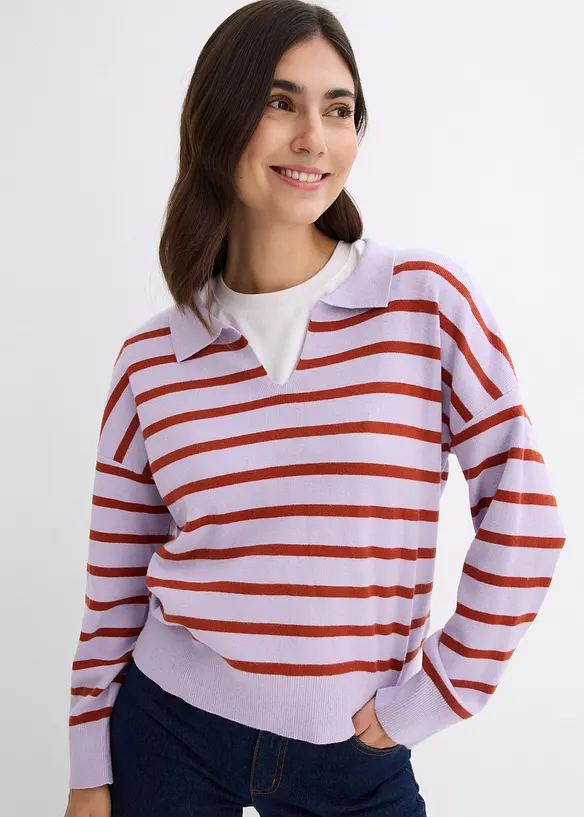 Maglia a righe in misto viscosa, bonprix