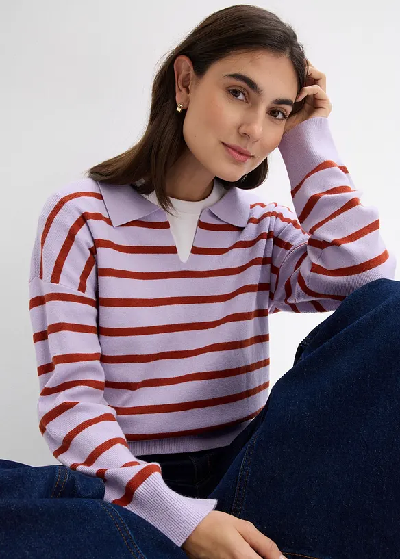 Maglia a righe in misto viscosa, bonprix