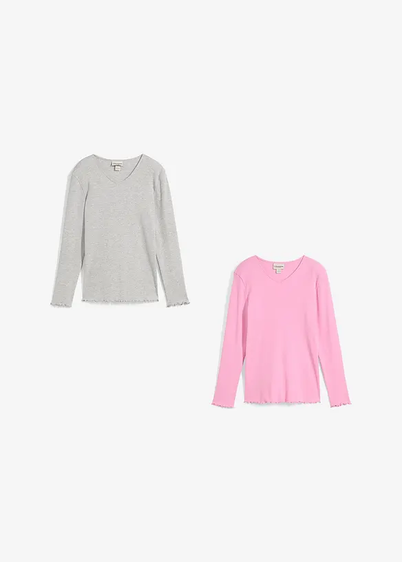 Maglia a coste con cotone biologico (pacco da 2), bonprix