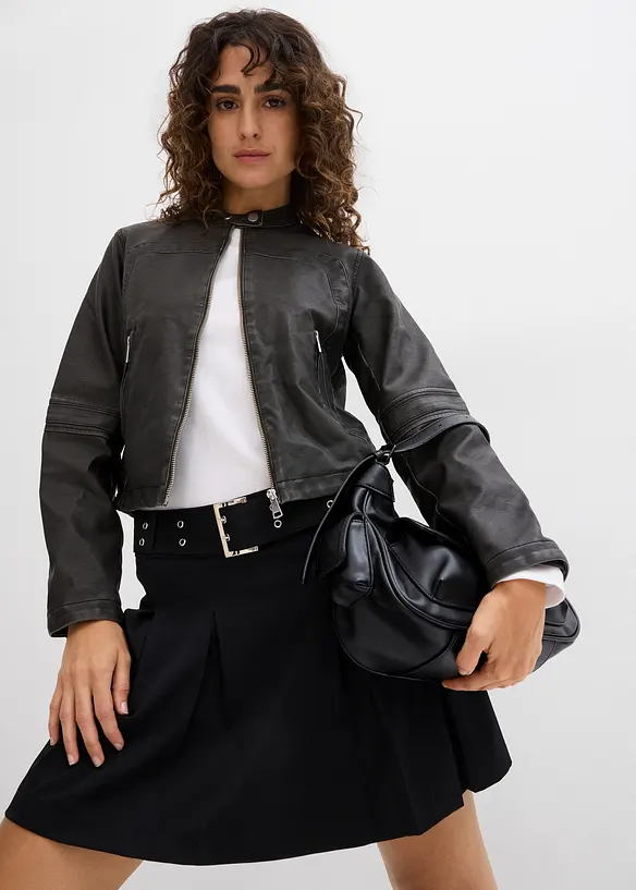 Giacca biker effetto usato, bonprix