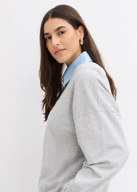 Felpa oversize in misto cotone morbido, bonprix