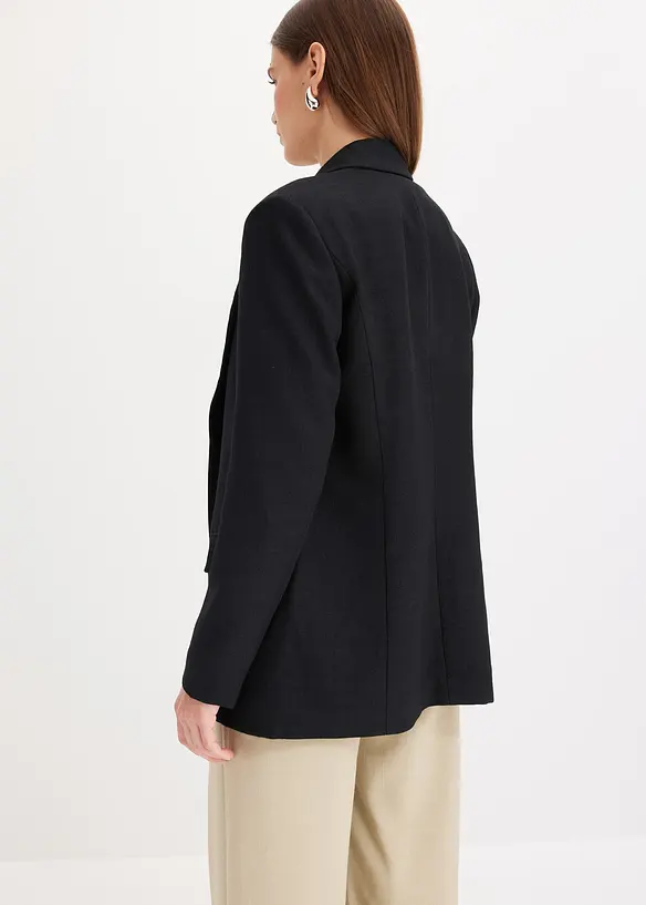 Blazer effetto lino con fodera a righe, bonprix