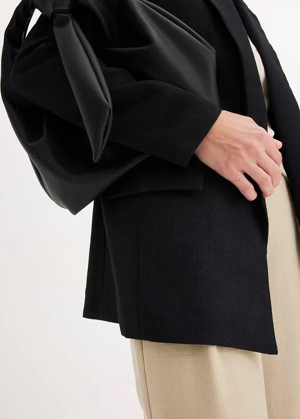 Blazer effetto lino con fodera a righe, bonprix