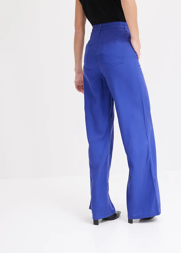Pantaloni in lyocell con pinces e laccetto da annodare in vita, bonprix