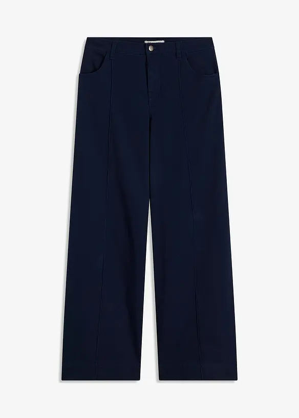 Pantaloni in twill con piega, bonprix