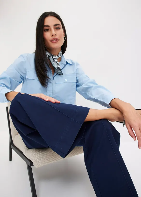 Pantaloni in twill con piega, bonprix