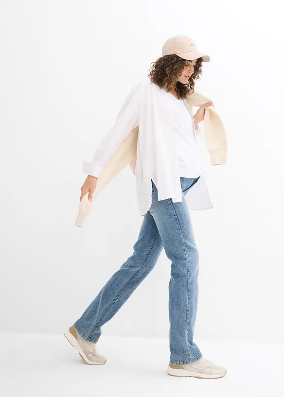 Jeans prémaman 2 in 1 da indossare sia prima che dopo il parto, straight, bonprix