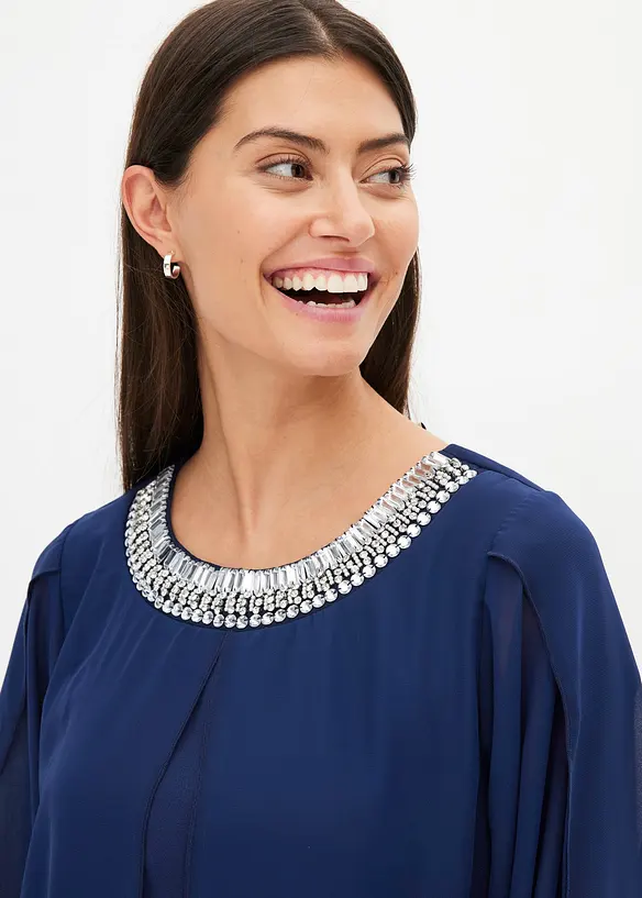 Abito in chiffon con applicazione di strass, bonprix
