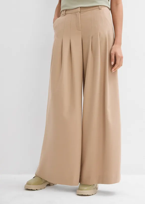 Pantaloni con pinces a vita alta in misto viscosa, bonprix