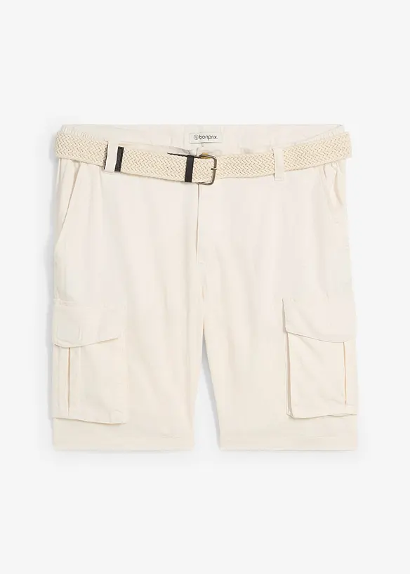 Bermuda cargo in misto lino con cintura, regular fit, bonprix