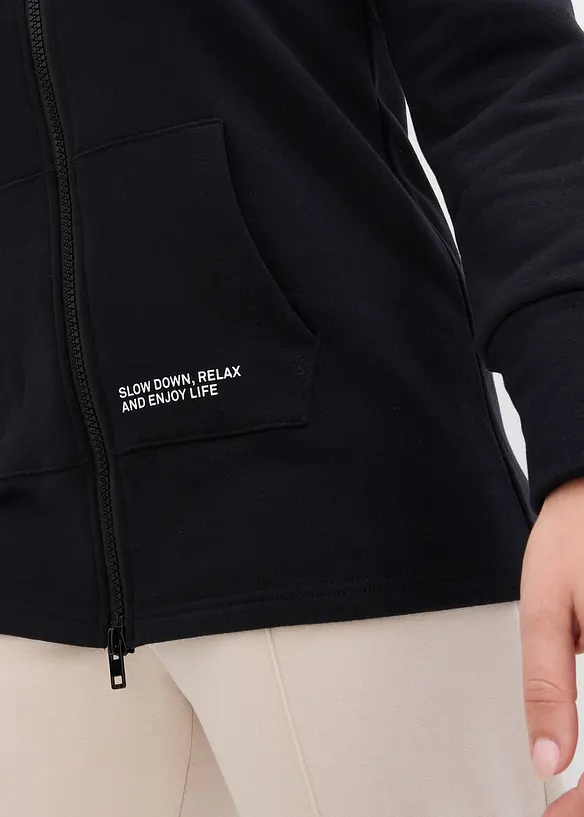 Felpa aperta in morbido misto cotone, bonprix