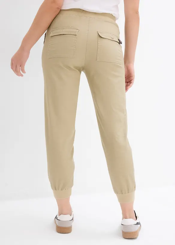 Pantaloni in twill con cinta comoda, bonprix