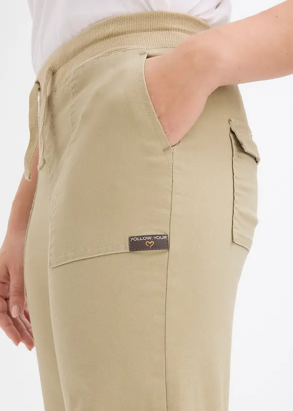 Pantaloni in twill con cinta comoda, bonprix