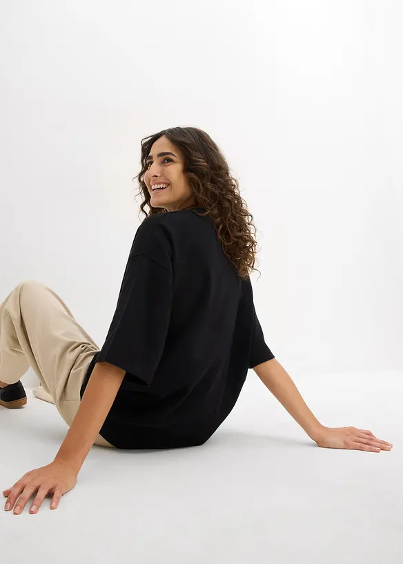 Maxi maglia in puro cotone biologico pesante, bonprix
