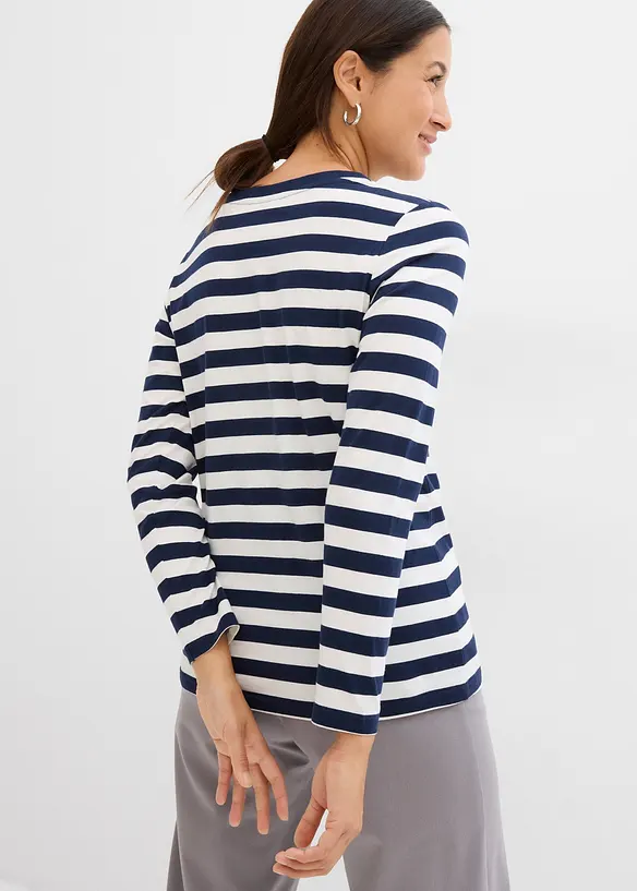 Maglia a righe in puro cotone biologico, bonprix