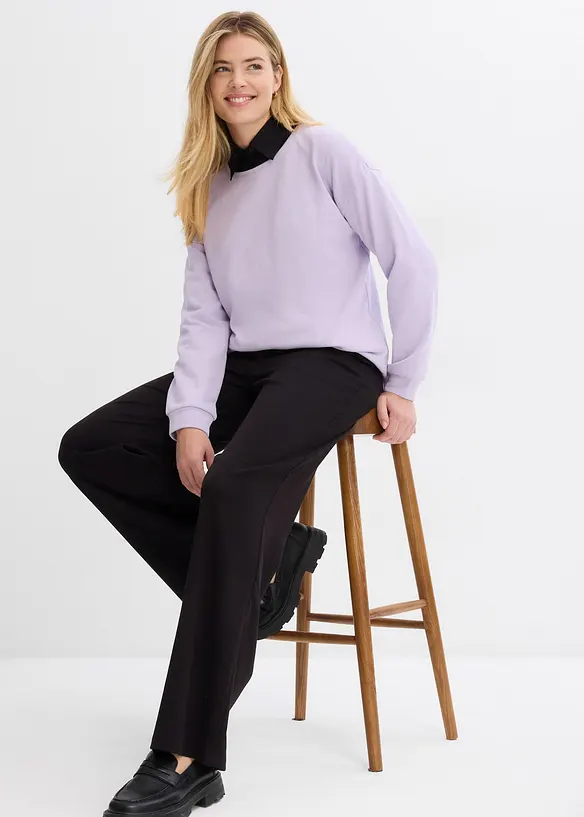 Felpa in misto cotone con orlo asimmetrico, bonprix