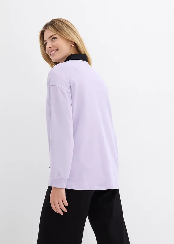 Felpa in misto cotone con orlo asimmetrico, bonprix