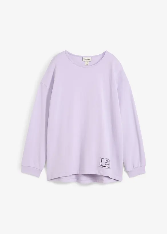 Felpa in misto cotone con orlo asimmetrico, bonprix