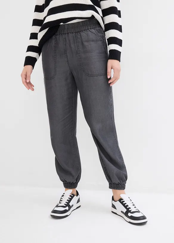 Pantaloni con elastico in vita in Lyocell fluente, bonprix