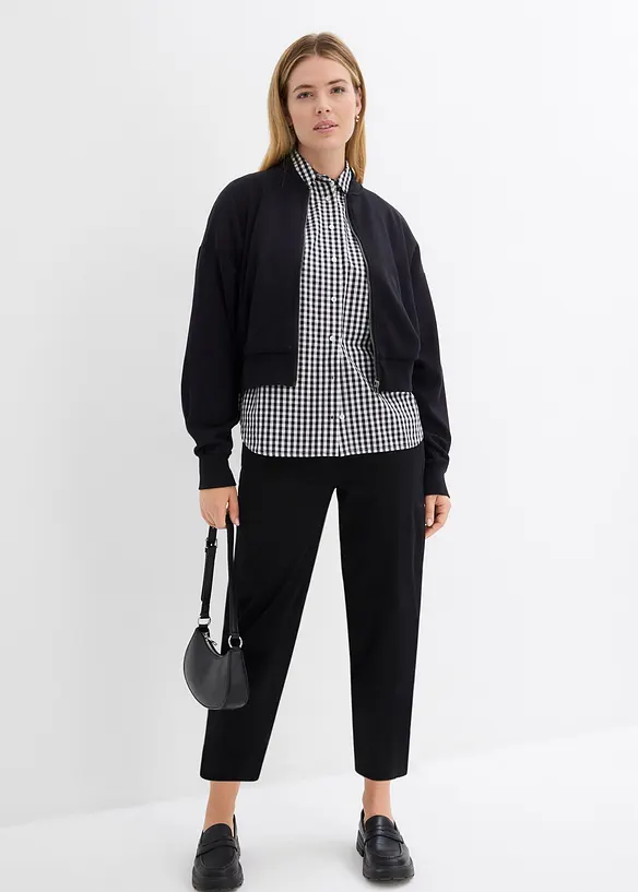 Pantaloni con cinta comoda in misto cotone, bonprix