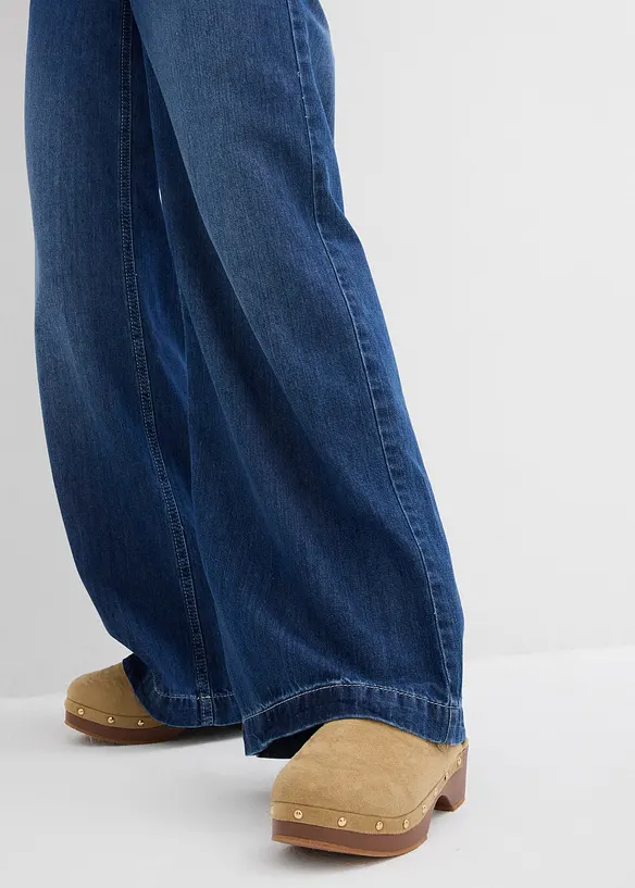 Jeans wide leg super soft, vita alta, bonprix