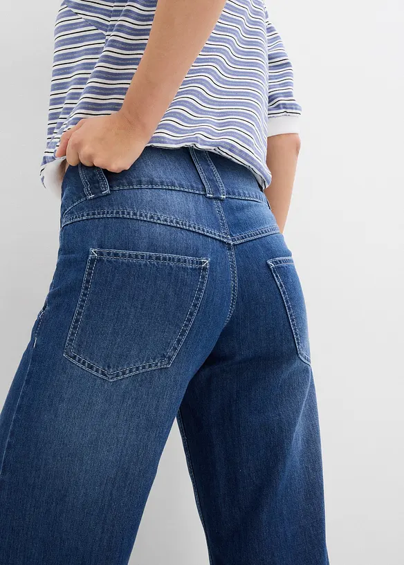 Jeans wide leg super soft, vita alta, bonprix