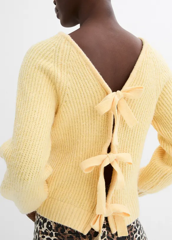 Cardigan double face con laccetti, bonprix