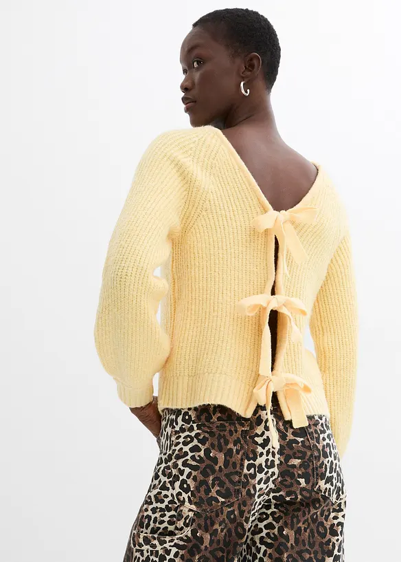 Cardigan double face con laccetti, bonprix