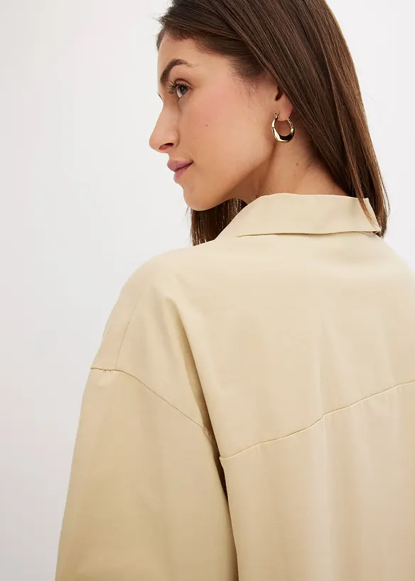 Abito chemisier in misto cotone elasticizzato, bonprix