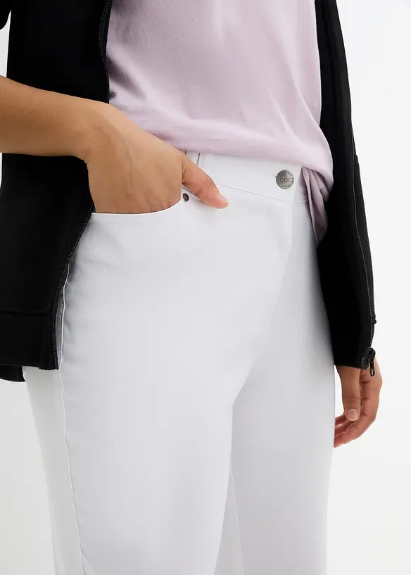 Pantaloni elasticizzati in bengalina con cinta comoda, straight, bonprix