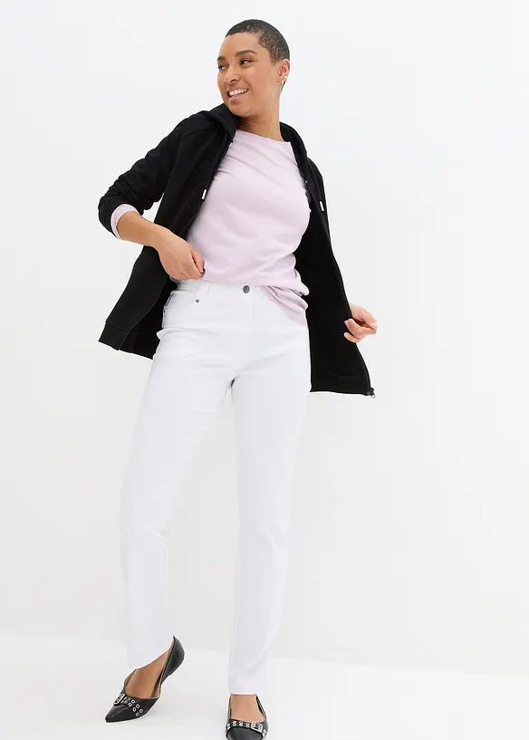 Pantaloni elasticizzati in bengalina con cinta comoda, straight, bonprix