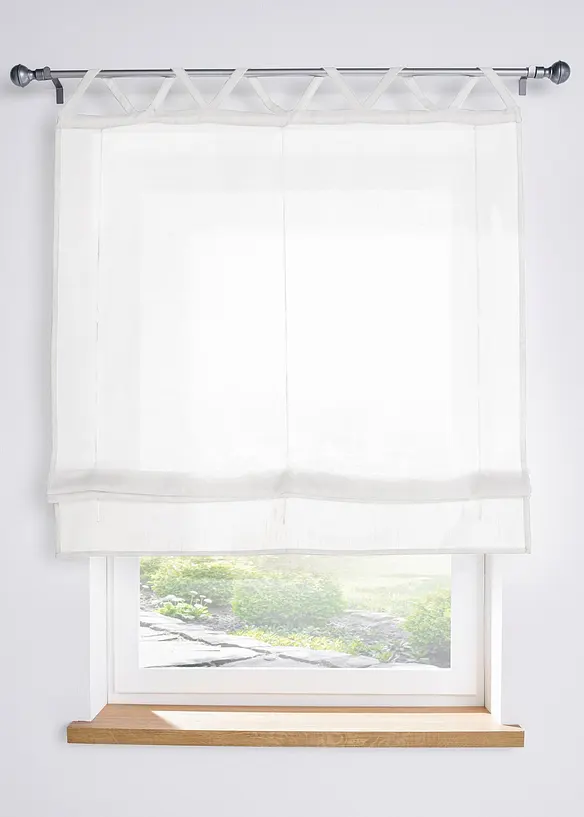 Tenda a pacchetto effetto lino con laccetti, bonprix