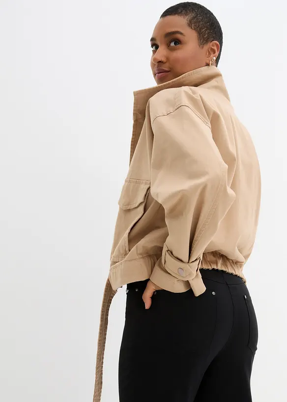 Pantaloni elasticizzati in bengalina con cinta comoda, straight, bonprix