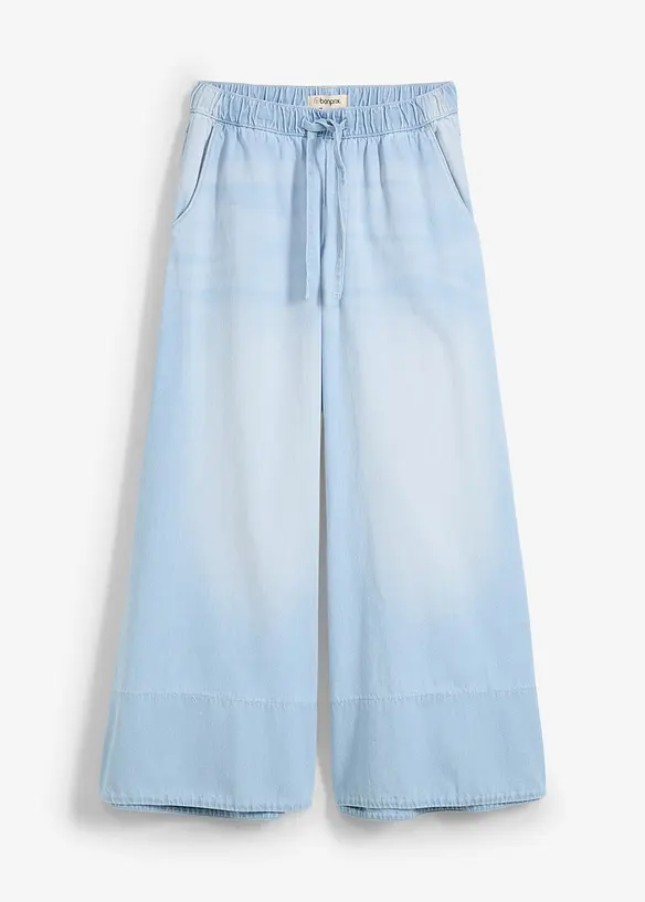 Jeans wide leg con cinta comoda, vita media, bonprix