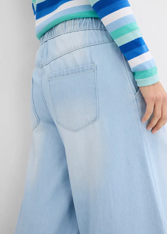 Jeans wide leg con cinta comoda, vita media, bonprix