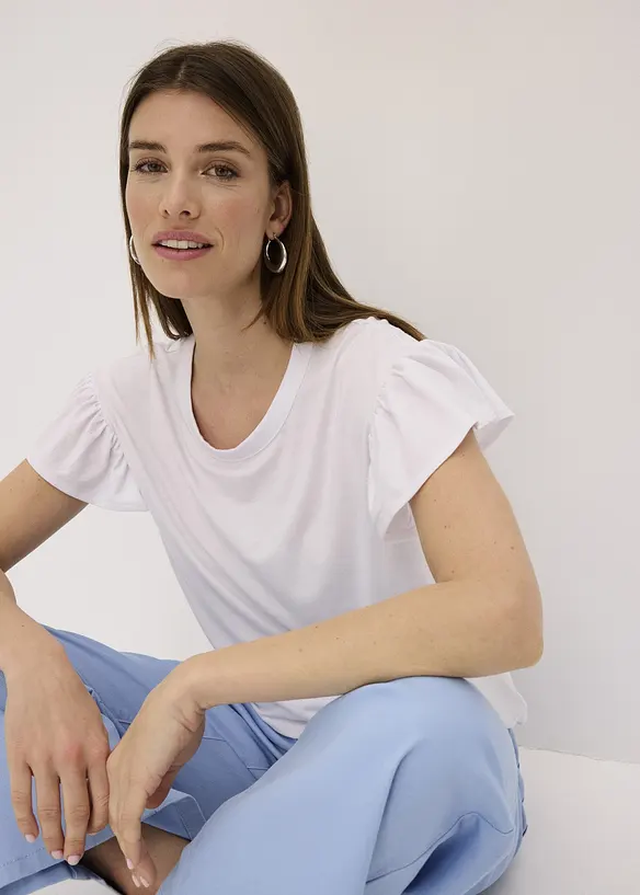Maglia con maniche a volant, bonprix