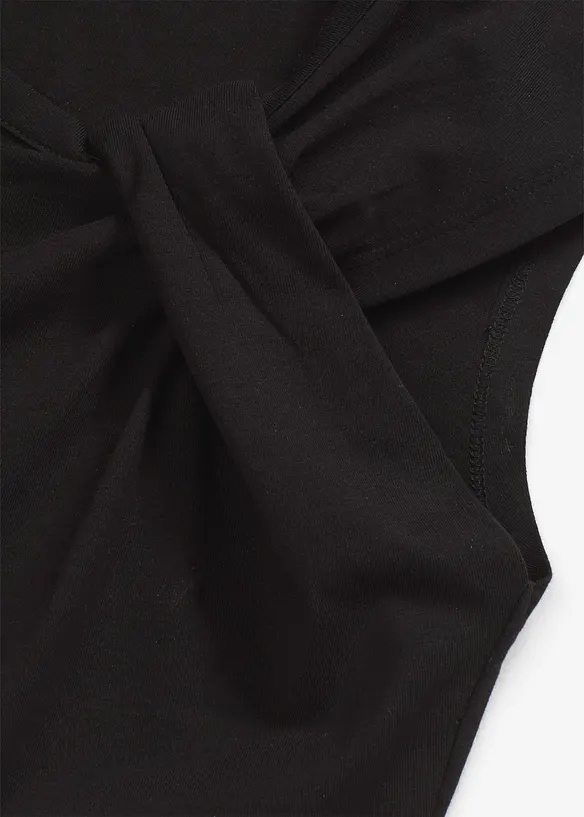 Maglia con dettaglio attorcigliato in misto cotone elasticizzato, bonprix