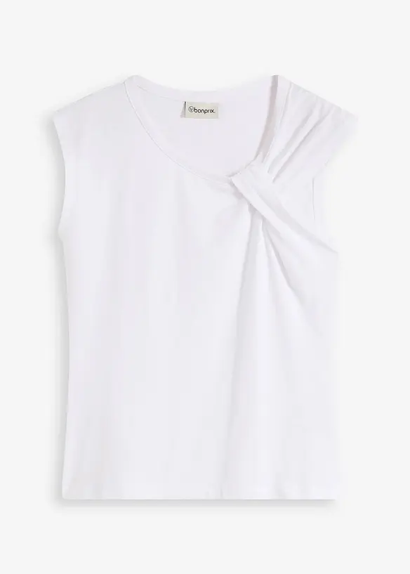 Maglia con dettaglio attorcigliato in misto cotone elasticizzato, bonprix