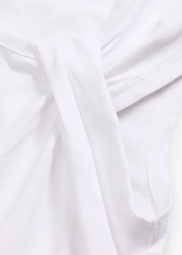 Maglia con dettaglio attorcigliato in misto cotone elasticizzato, bonprix