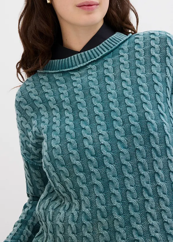 Maglione oversize in puro cotone, bonprix