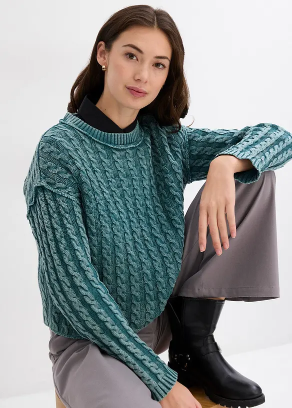 Maglione oversize in puro cotone, bonprix