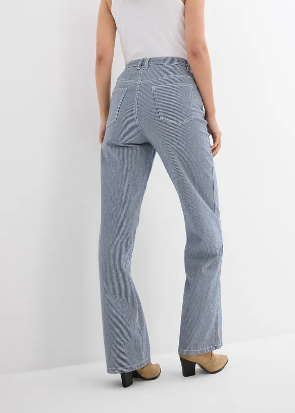 Jeans straight loose a righe, vita alta, bonprix
