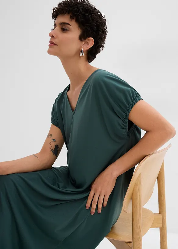 Abito in jersey di misto viscosa con scollo a V, bonprix