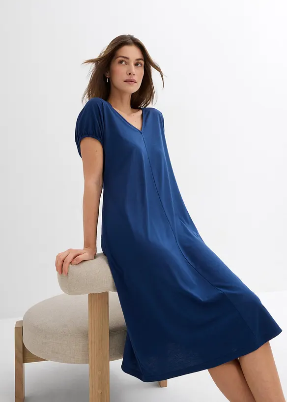 Abito in jersey di misto viscosa con scollo a V, bonprix
