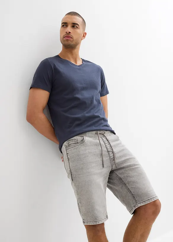Bermuda in jeans elasticizzati con elastico in vita, regular fit, bonprix