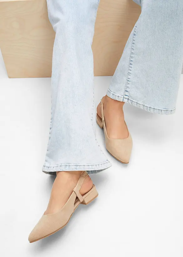 D&eacute;collet&eacute; slingback con tacco basso, bonprix