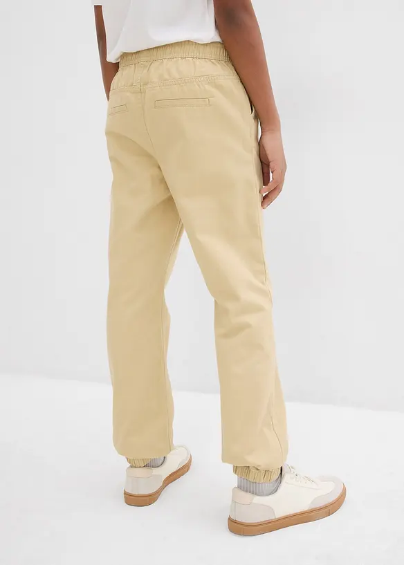 Pantaloni con elastico in vita in puro cotone, regular fit (pacco da 2), bonprix